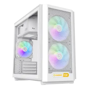 Корпус GAMEMAX Micro ATX без блока живлення, білий, загарт товане скло, Mini Tower, M-ATX(200mm), Mini ITX F36 WH UA