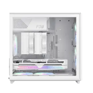 Корпус GAMEMAX Micro ATX без блока живлення, білий, загарт товане скло, Mini Tower, M-ATX(200mm), Mini ITX F36 WH UA