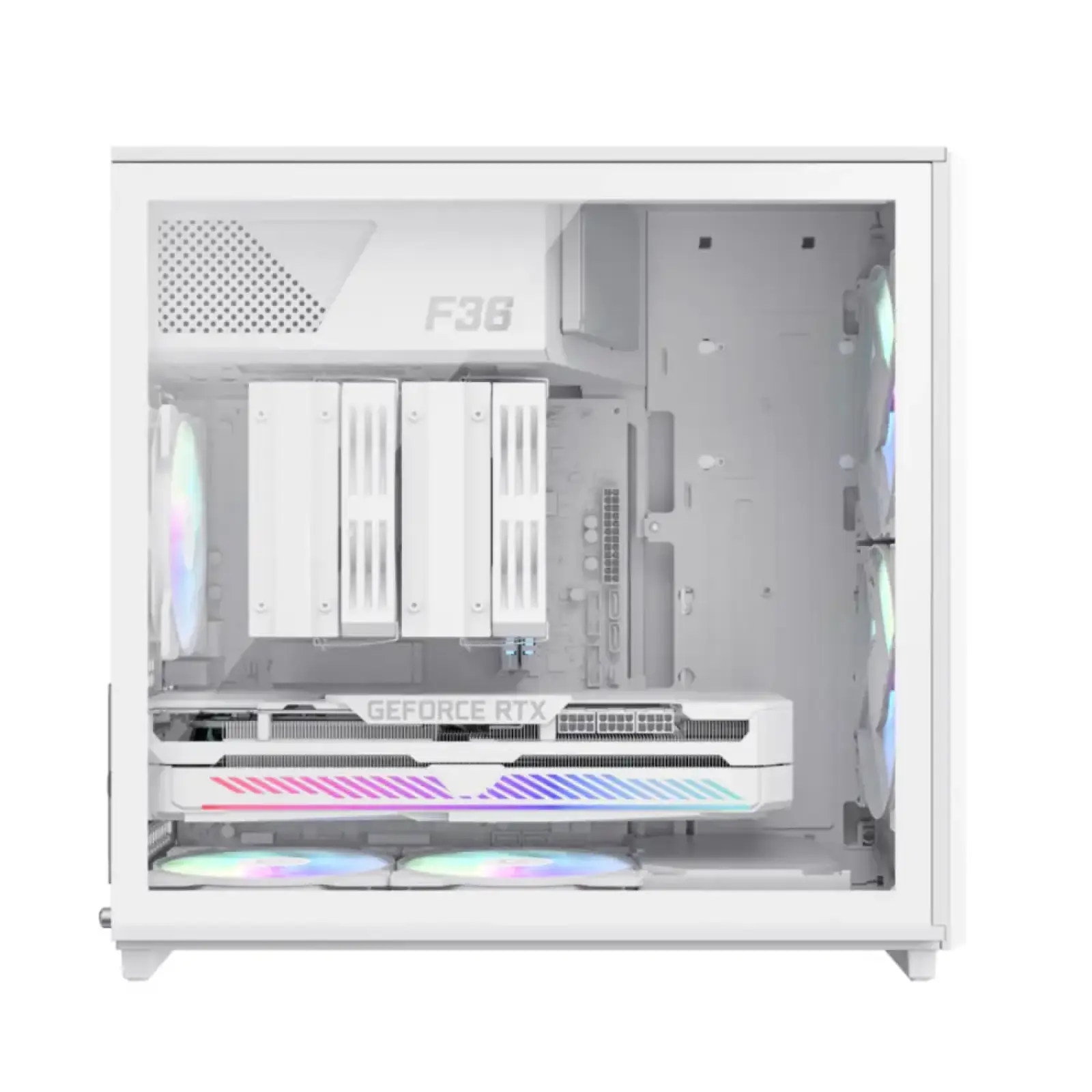 Корпус GAMEMAX Micro ATX без блока живлення, білий, загарт товане скло, Mini Tower, M-ATX(200mm), Mini ITX F36 WH UA