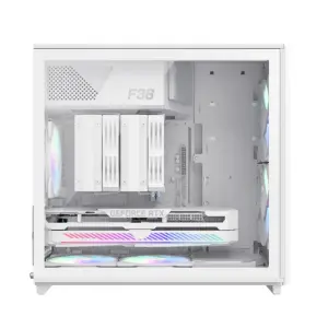 Корпус GAMEMAX Micro ATX без блока живлення, білий, загарт товане скло, Mini Tower, M-ATX(200mm), Mini ITX F36 WH UA