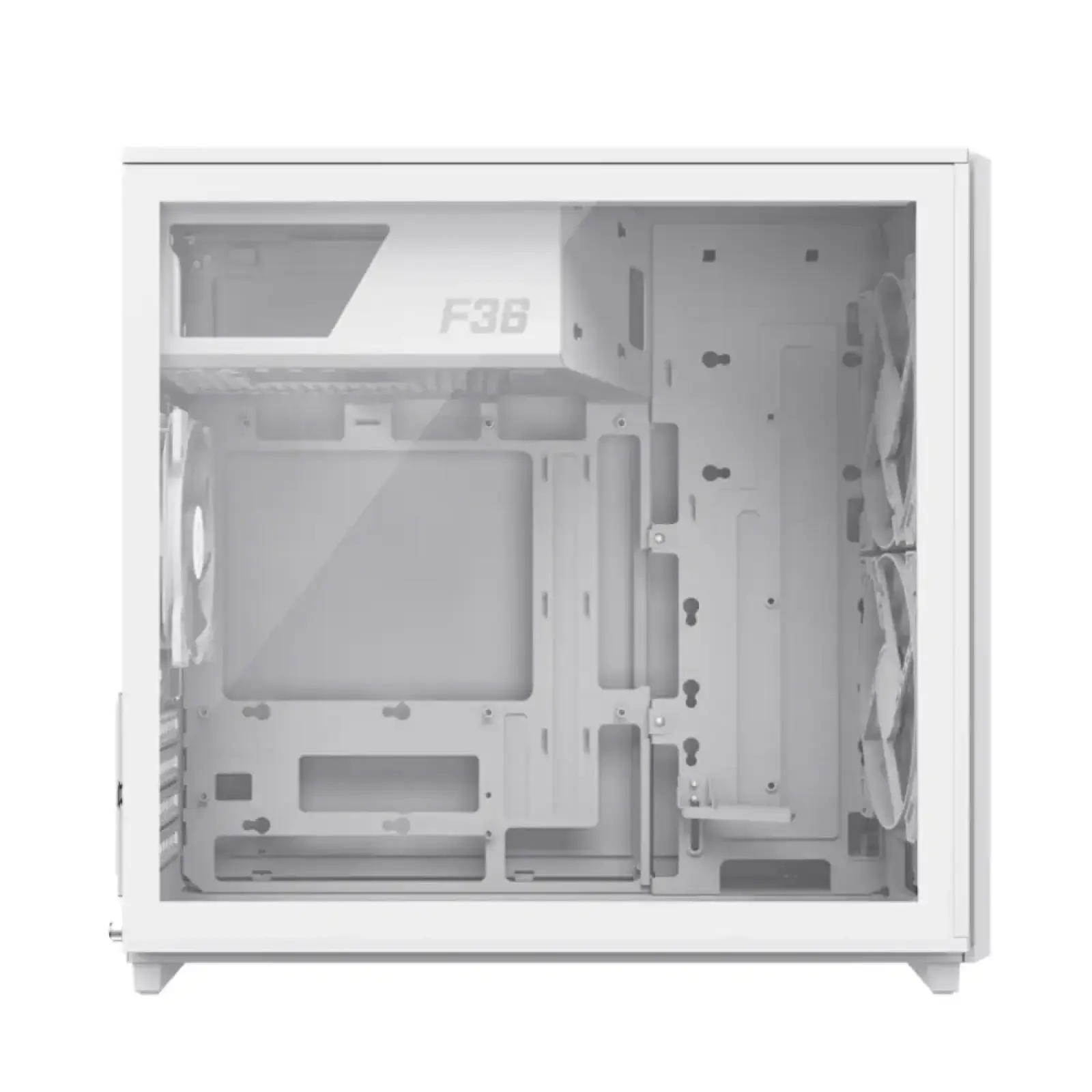 Корпус GAMEMAX Micro ATX без блока живлення, білий, загарт товане скло, Mini Tower, M-ATX(200mm), Mini ITX F36 WH UA