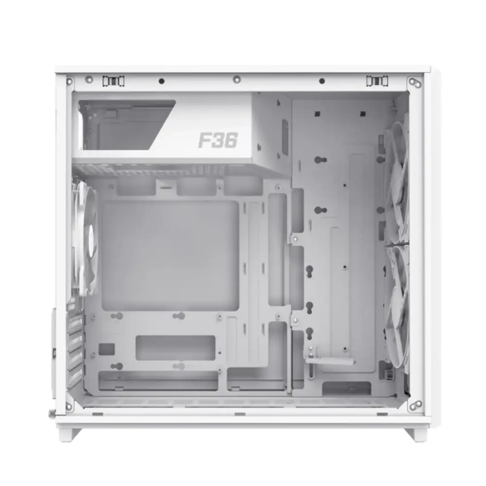 Корпус GAMEMAX Micro ATX без блока живлення, білий, загарт товане скло, Mini Tower, M-ATX(200mm), Mini ITX F36 WH UA