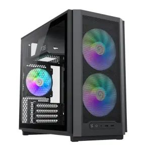 Корпус GAMEMAX Micro ATX без блока живлення, чорний, загар товане скло, Mini Tower, M-ATX(200mm), Mini ITX F36 BK UA