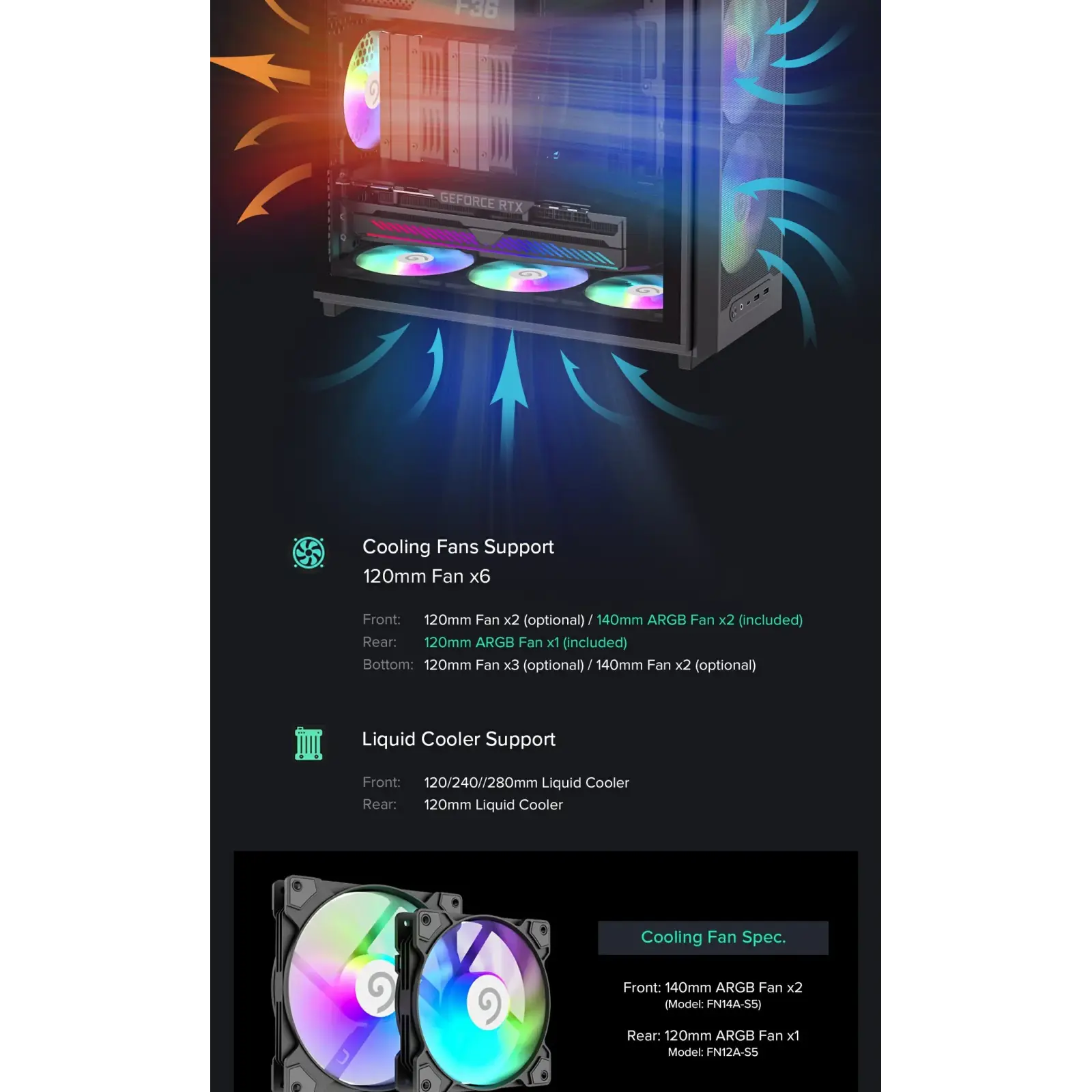 Корпус GAMEMAX Micro ATX без блока живлення, чорний, загар товане скло, Mini Tower, M-ATX(200mm), Mini ITX F36 BK UA