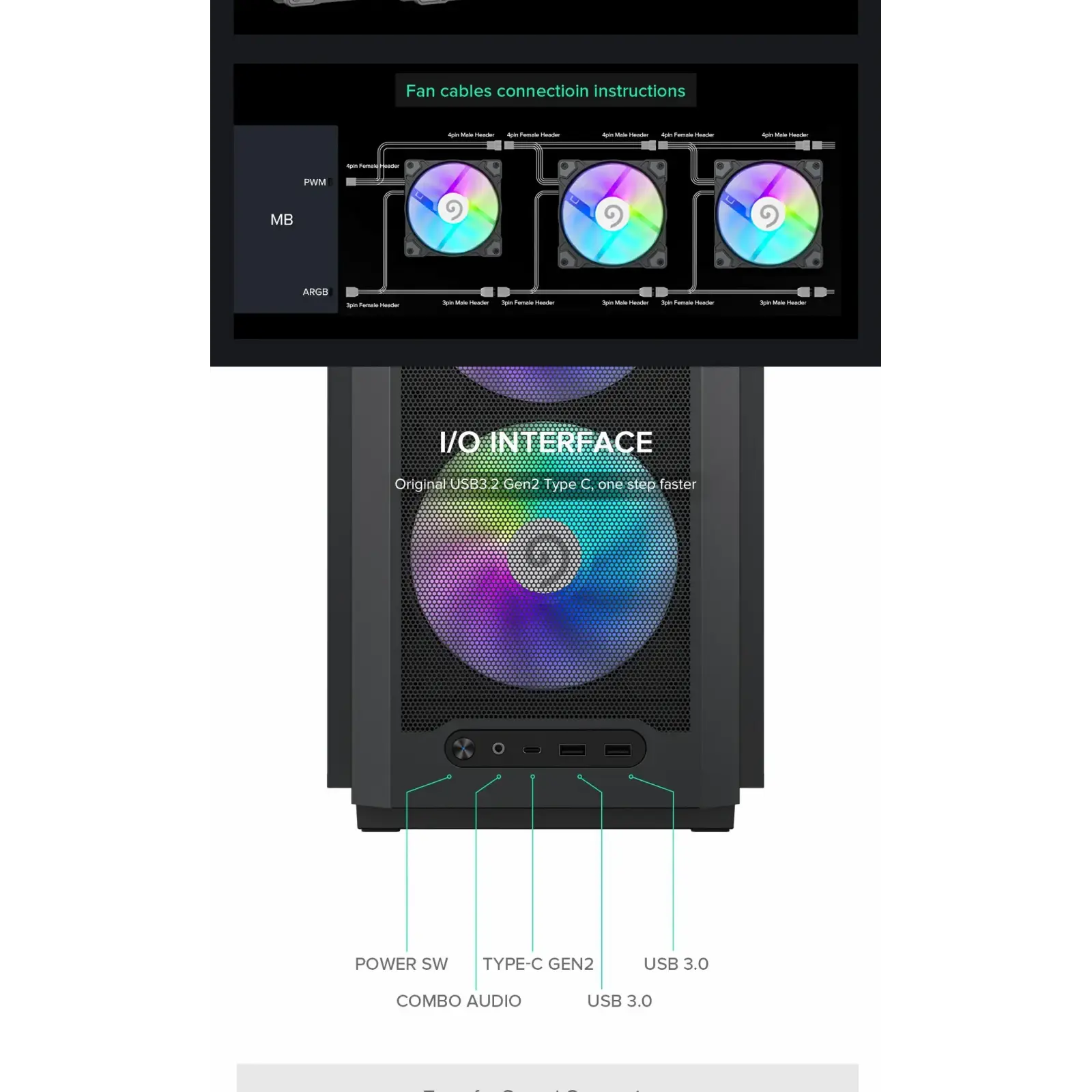 Корпус GAMEMAX Micro ATX без блока живлення, чорний, загар товане скло, Mini Tower, M-ATX(200mm), Mini ITX F36 BK UA