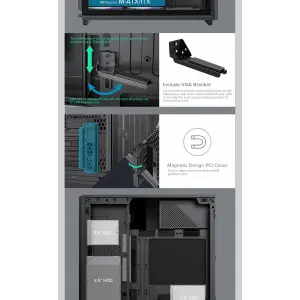 Корпус GAMEMAX Micro ATX без блока живлення, чорний, загар товане скло, Mini Tower, M-ATX(200mm), Mini ITX F36 BK UA