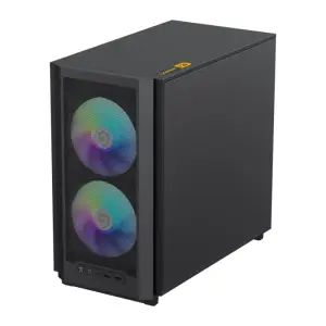 Корпус GAMEMAX Micro ATX без блока живлення, чорний, загар товане скло, Mini Tower, M-ATX(200mm), Mini ITX F36 BK UA