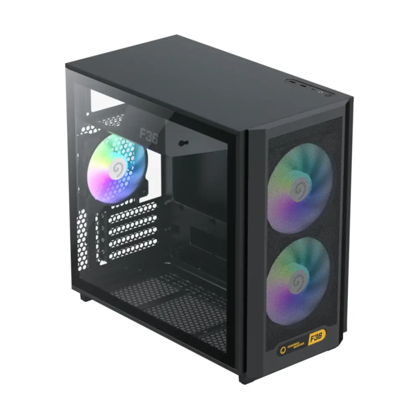 Корпус GAMEMAX Micro ATX без блока живлення, чорний, загар товане скло, Mini Tower, M-ATX(200mm), Mini ITX F36 BK UA