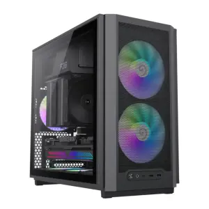 Корпус GAMEMAX Micro ATX без блока живлення, чорний, загар товане скло, Mini Tower, M-ATX(200mm), Mini ITX F36 BK UA