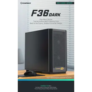 Корпус GAMEMAX Micro ATX без блока живлення, чорний, Mini Tower , M-ATX(200mm), Mini ITX F36 Dark UA