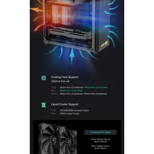 Корпус GAMEMAX Micro ATX без блока живлення, чорний, Mini Tower , M-ATX(200mm), Mini ITX F36 Dark UA