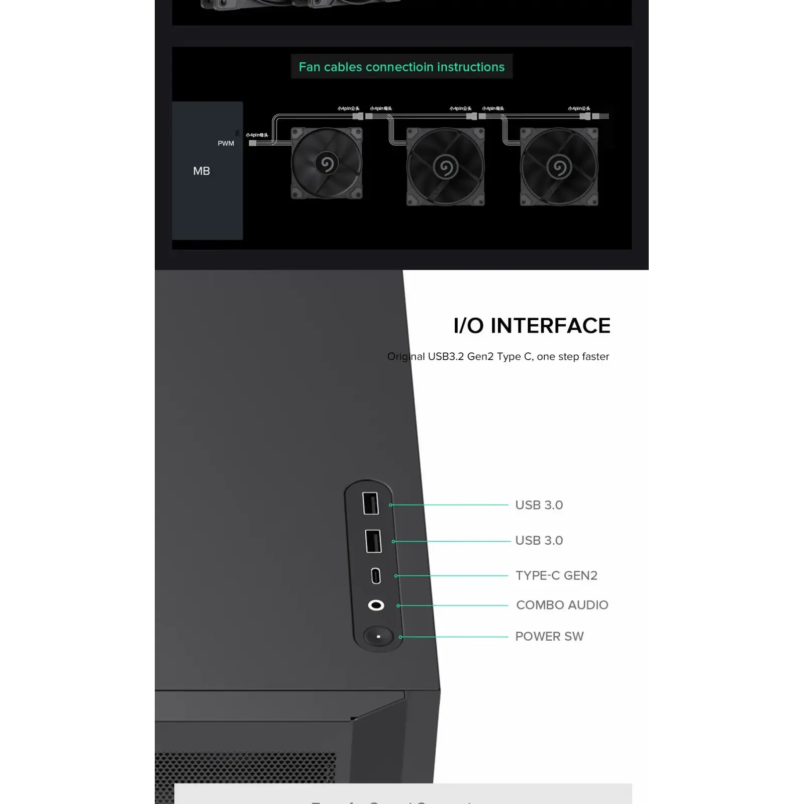 Корпус GAMEMAX Micro ATX без блока живлення, чорний, Mini Tower , M-ATX(200mm), Mini ITX F36 Dark UA