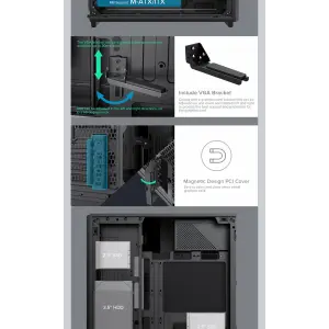 Корпус GAMEMAX Micro ATX без блока живлення, чорний, Mini Tower , M-ATX(200mm), Mini ITX F36 Dark UA
