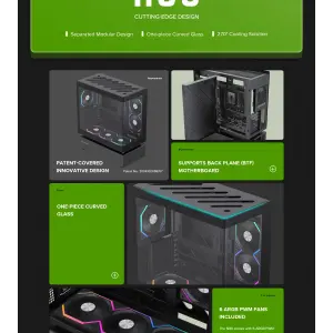 Корпус GAMEMAX Midi ATX без блока живлення,ATX, M-ATX,ITX,Support BTF,Tempered Glass,Mesh,USB N80 BK UA