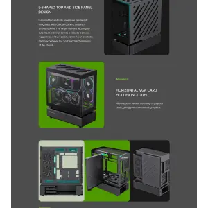 Корпус GAMEMAX Midi ATX без блока живлення,ATX, M-ATX,ITX,Support BTF,Tempered Glass,Mesh,USB N80 BK UA