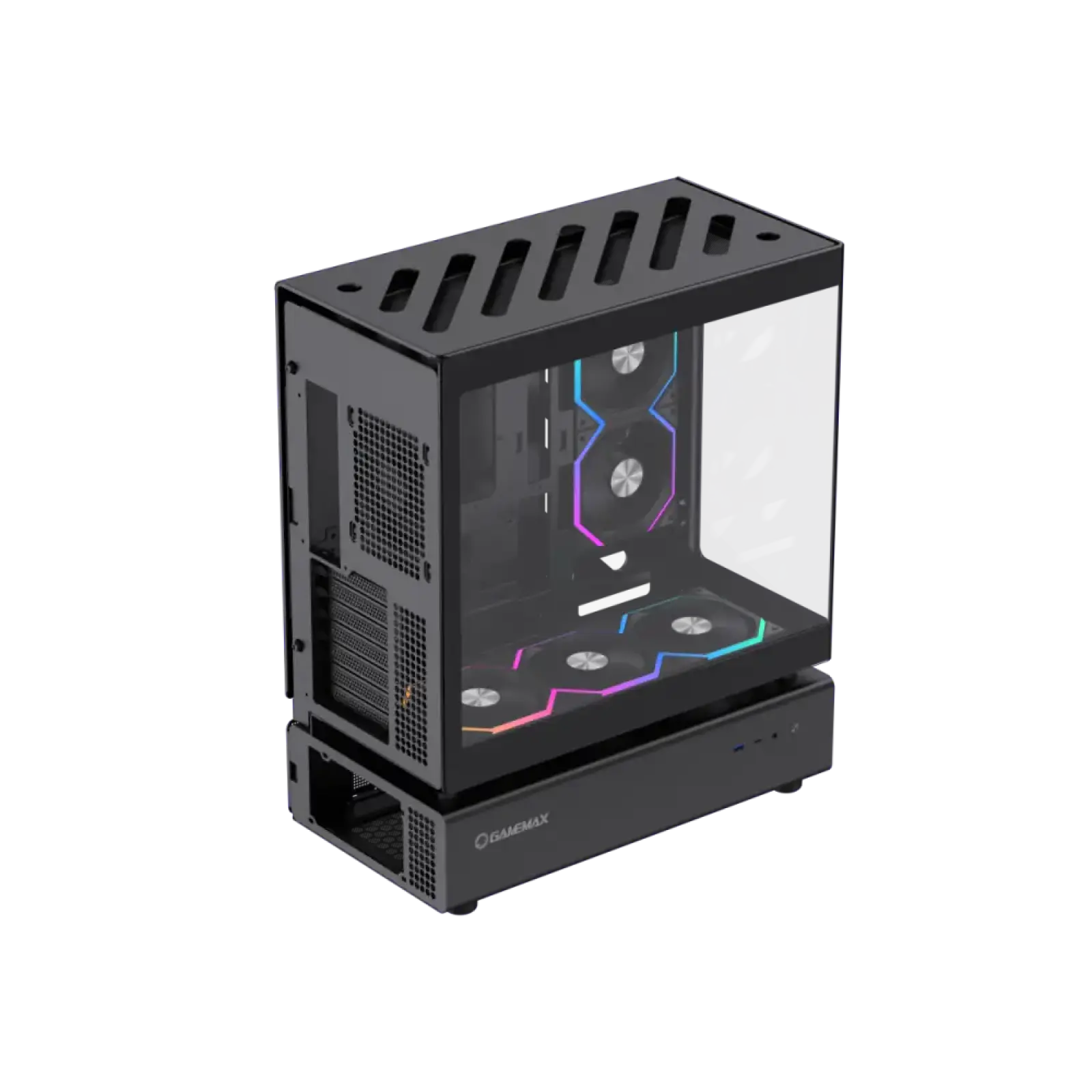 Корпус GAMEMAX Midi ATX без блока живлення,ATX, M-ATX,ITX,Support BTF,Tempered Glass,Mesh,USB N80 BK UA