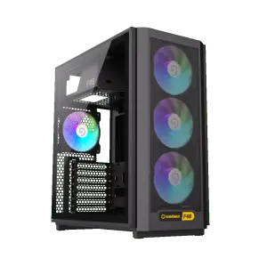 Корпус GAMEMAX комп'ютерний Midi ATX без блока живлення X,M-ATX,ITX. (Support BTF),Tempered Glass,Mesh,USB F46 BK UA