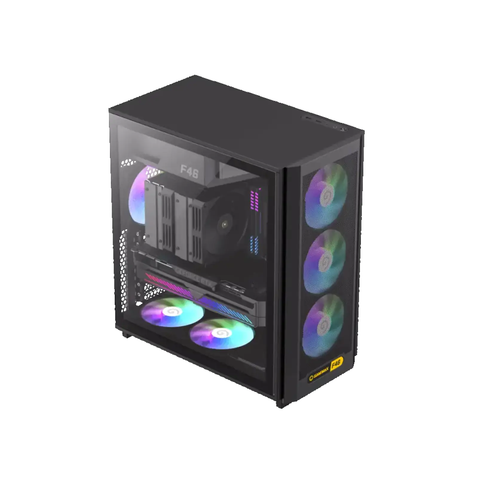 Корпус GAMEMAX комп'ютерний Midi ATX без блока живлення X,M-ATX,ITX. (Support BTF),Tempered Glass,Mesh,USB F46 BK UA