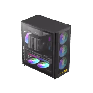 Корпус GAMEMAX комп'ютерний Midi ATX без блока живлення X,M-ATX,ITX. (Support BTF),Tempered Glass,Mesh,USB F46 BK UA