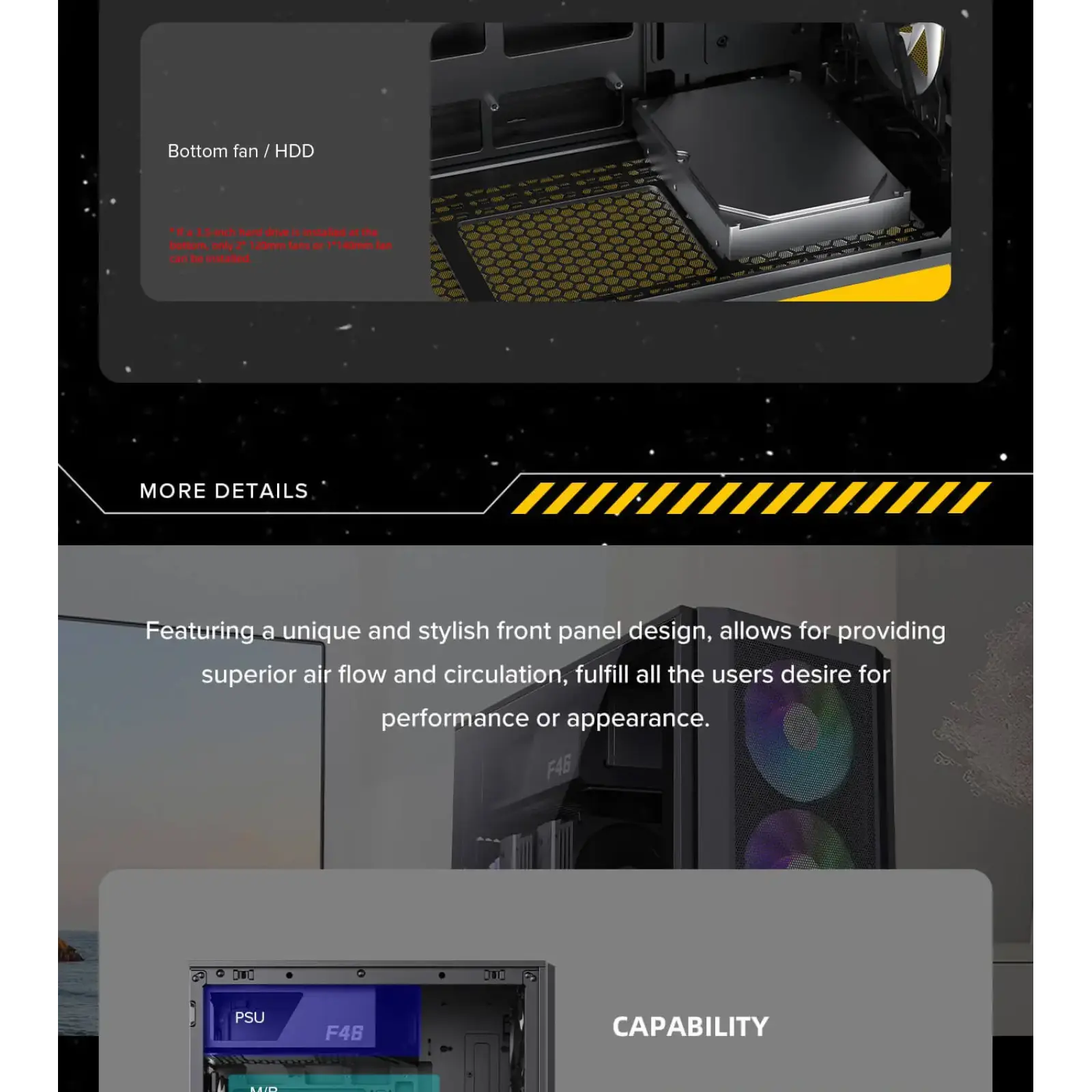 Корпус GAMEMAX комп'ютерний Midi ATX без блока живлення X,M-ATX,ITX. (Support BTF),Tempered Glass,Mesh,USB F46 BK UA