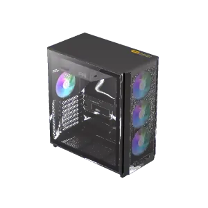 Корпус GAMEMAX комп'ютерний Midi ATX без блока живлення X,M-ATX,ITX. (Support BTF),Tempered Glass,Mesh,USB F46 BK UA
