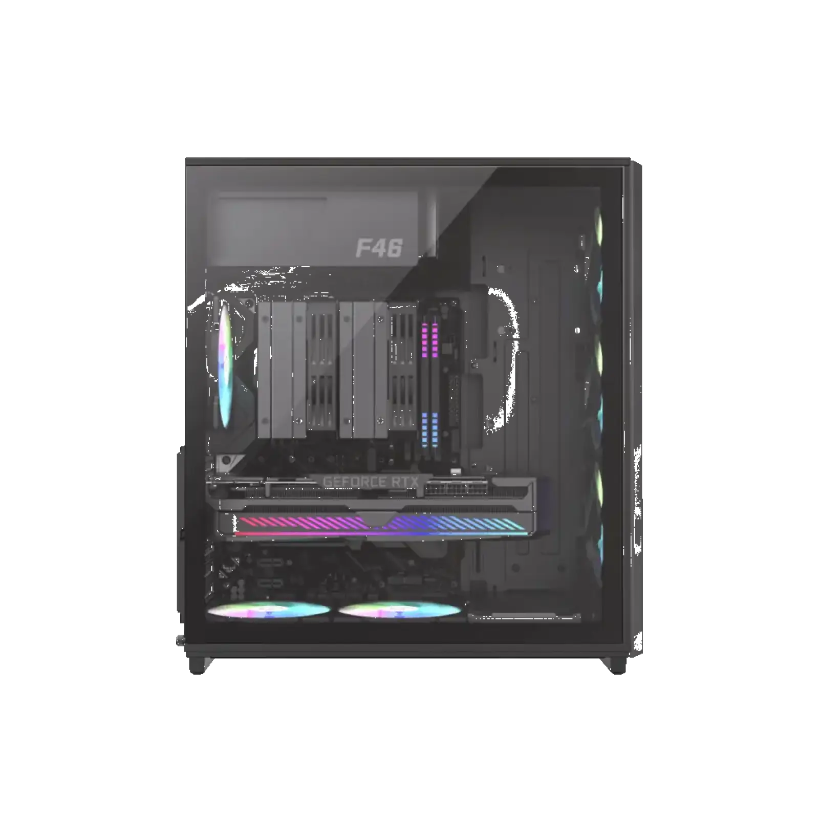 Корпус GAMEMAX комп'ютерний Midi ATX без блока живлення X,M-ATX,ITX. (Support BTF),Tempered Glass,Mesh,USB F46 BK UA