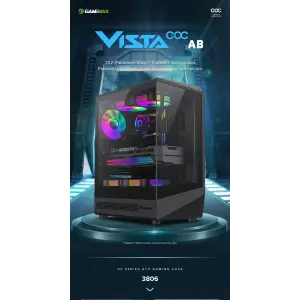 Корпус GAMEMAX комп'ютерний Midi ATX без блока живлення ATX, M-ATX, ITX, Tempered Glass, COC Turbo Fan Vista COC AB UA