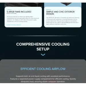 Корпус GAMEMAX комп'ютерний Midi ATX без блока живлення ATX, M-ATX, ITX, Tempered Glass, COC Turbo Fan Vista COC AB UA