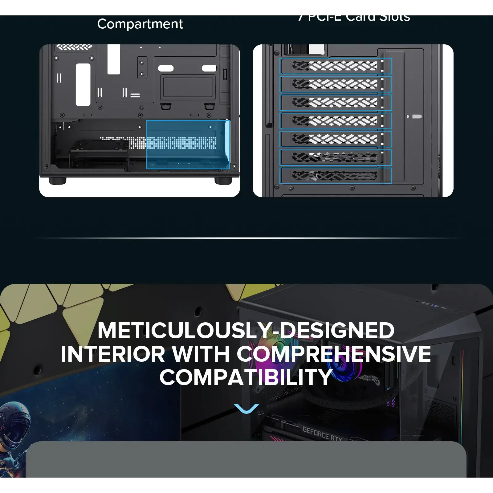 Корпус GAMEMAX комп'ютерний Midi ATX без блока живлення ATX, M-ATX, ITX, Tempered Glass, COC Turbo Fan Vista COC AB UA
