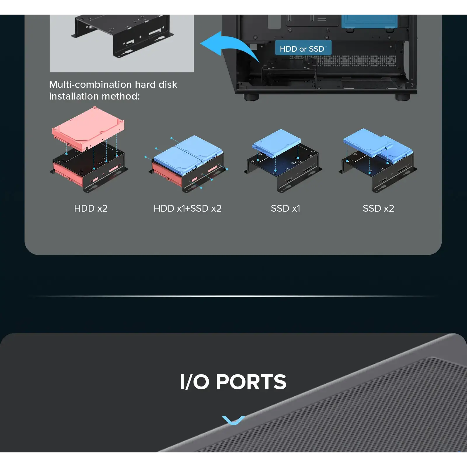 Корпус GAMEMAX комп'ютерний Midi ATX без блока живлення ATX, M-ATX, ITX, Tempered Glass, COC Turbo Fan Vista COC AB UA