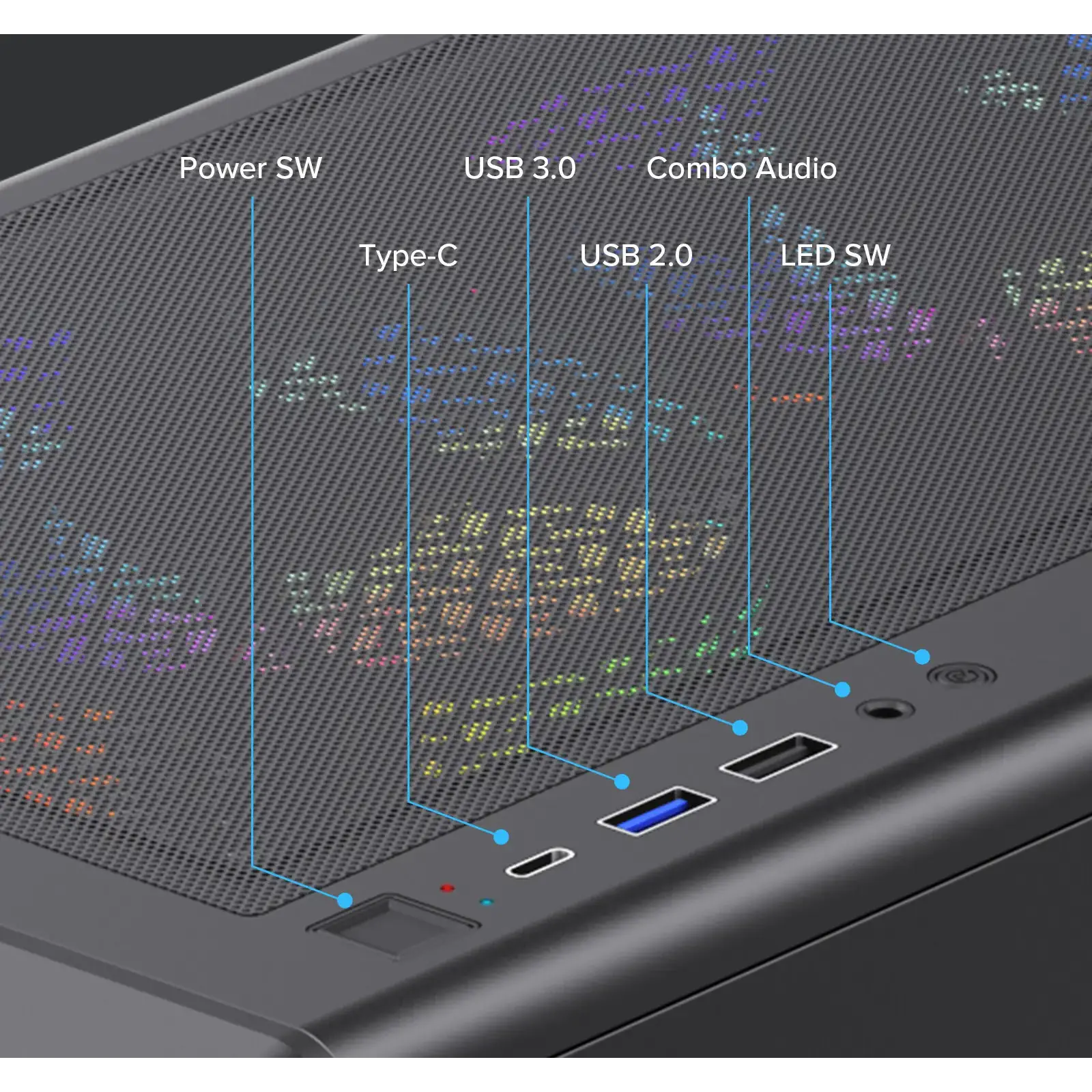 Корпус GAMEMAX комп'ютерний Midi ATX без блока живлення ATX, M-ATX, ITX, Tempered Glass, COC Turbo Fan Vista COC AB UA
