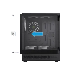 Корпус GAMEMAX комп'ютерний Midi ATX без блока живлення ATX, M-ATX, ITX, Tempered Glass, COC Turbo Fan Vista COC AB UA