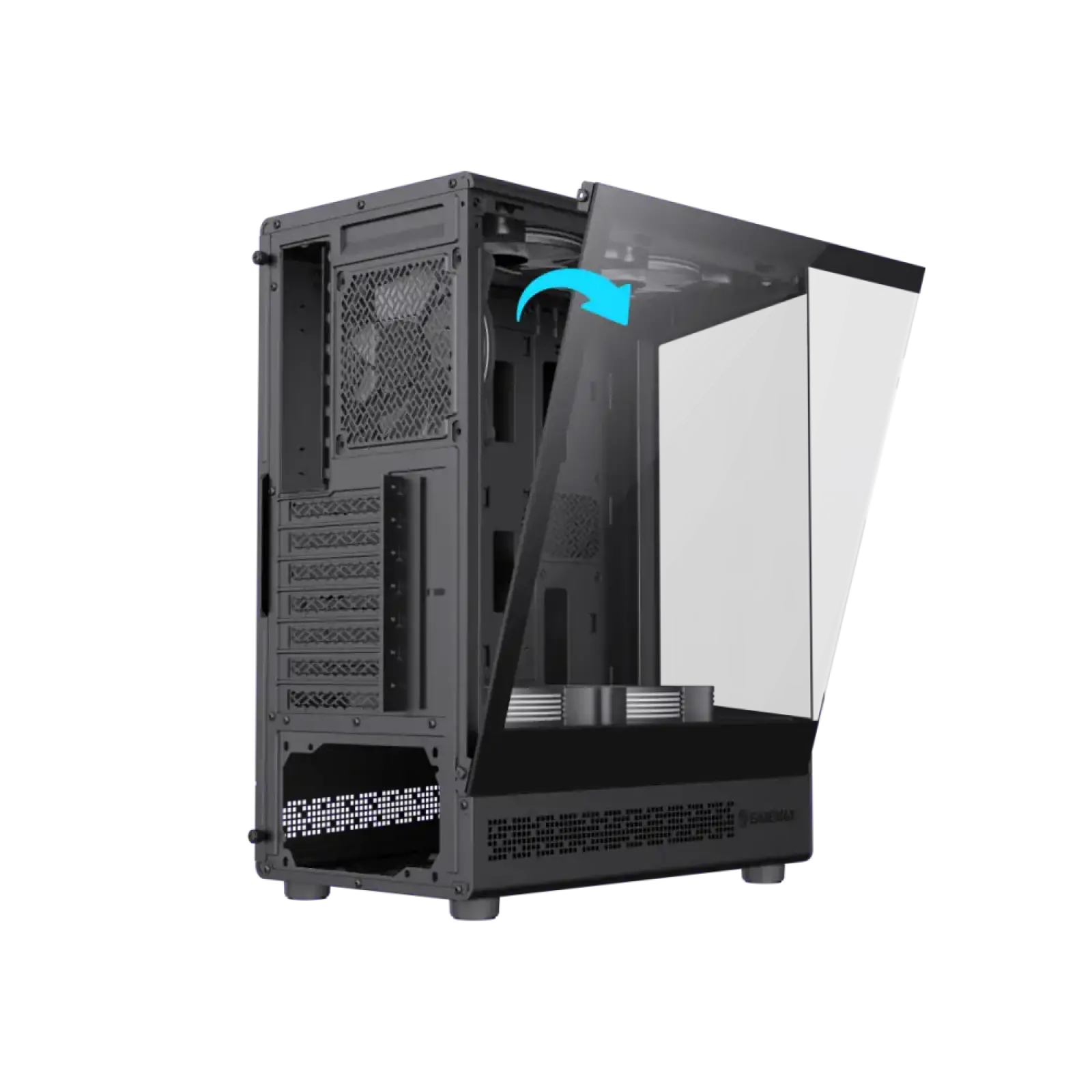 Корпус GAMEMAX комп'ютерний Midi ATX без блока живлення ATX, M-ATX, ITX, Tempered Glass, COC Turbo Fan Vista COC AB UA