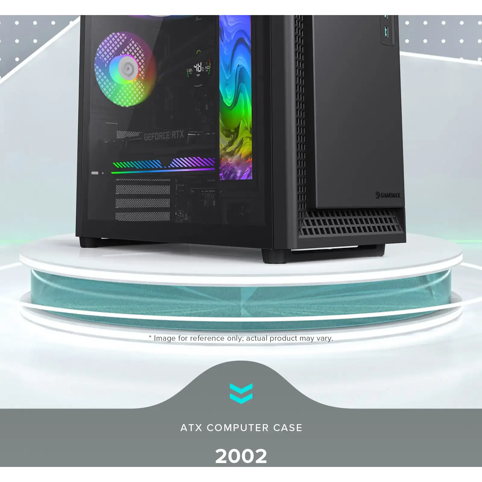 Корпус GAMEMAX комп'ютерний Midi ATX без блока живлення ATX,M-ATX,ITX,ABS ,Mesh,USB3.0x2,Type-C(Gen2) P30 BK UA