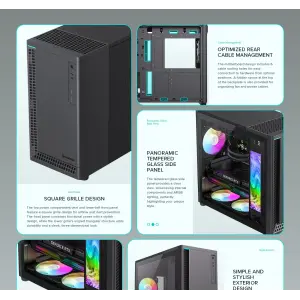 Корпус GAMEMAX комп'ютерний Midi ATX без блока живлення ATX,M-ATX,ITX,ABS ,Mesh,USB3.0x2,Type-C(Gen2) P30 BK UA