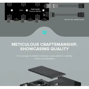 Корпус GAMEMAX комп'ютерний Midi ATX без блока живлення ATX,M-ATX,ITX,ABS ,Mesh,USB3.0x2,Type-C(Gen2) P30 BK UA