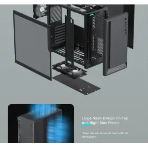 Корпус GAMEMAX комп'ютерний Midi ATX без блока живлення ATX,M-ATX,ITX,ABS ,Mesh,USB3.0x2,Type-C(Gen2) P30 BK UA