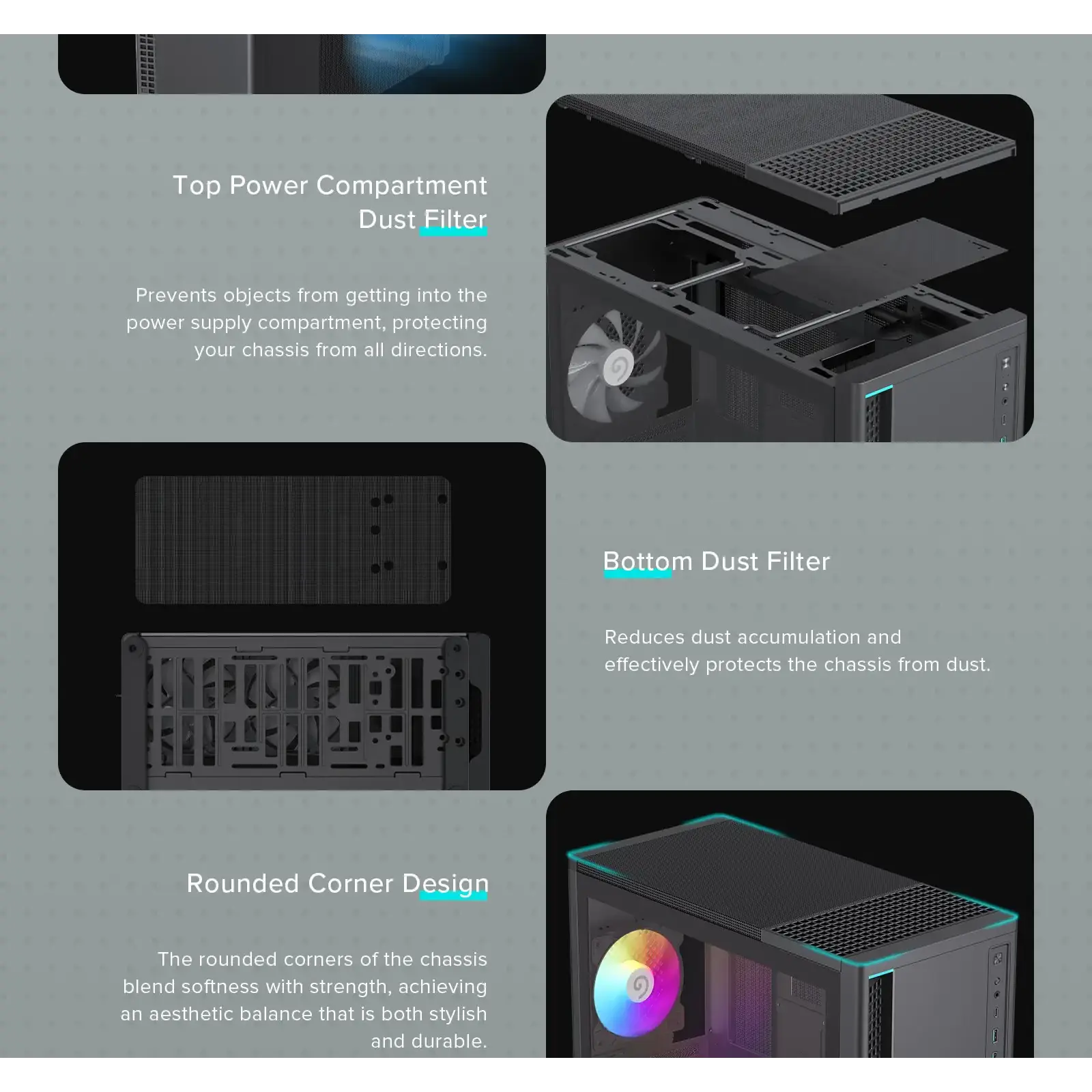 Корпус GAMEMAX комп'ютерний Midi ATX без блока живлення ATX,M-ATX,ITX,ABS ,Mesh,USB3.0x2,Type-C(Gen2) P30 BK UA