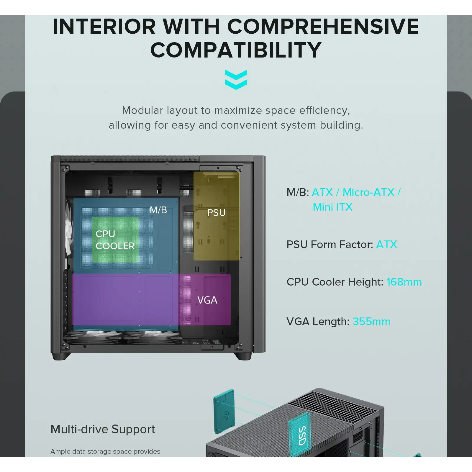 Корпус GAMEMAX комп'ютерний Midi ATX без блока живлення ATX,M-ATX,ITX,ABS ,Mesh,USB3.0x2,Type-C(Gen2) P30 BK UA