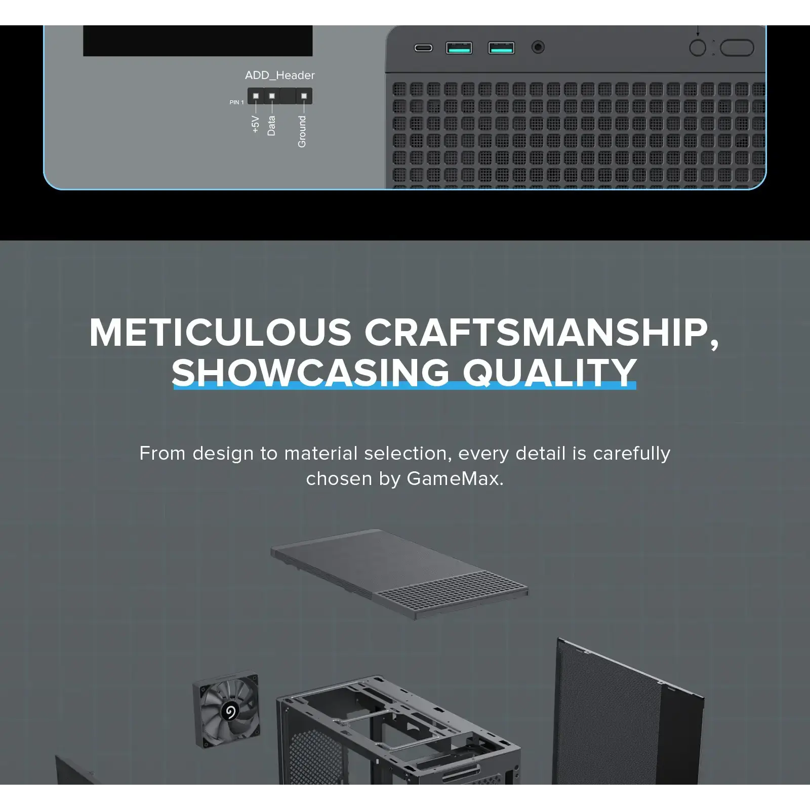 Корпус GAMEMAX комп'ютерний Midi ATX без блока живлення ATX,M-ATX,ITX,ABS ,Mesh,USB3.0x2,Type-C(Gen2) P31 BK UA