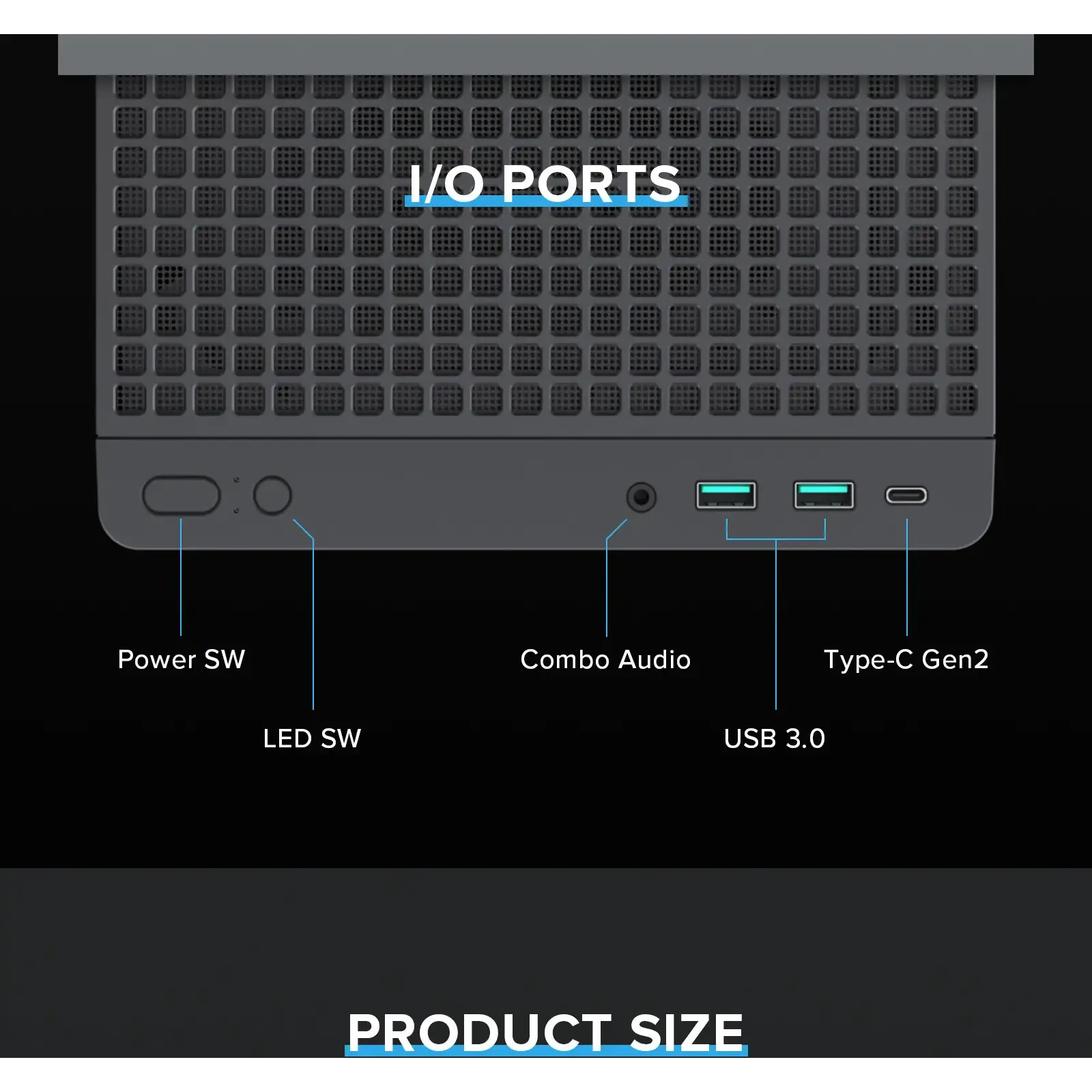 Корпус GAMEMAX комп'ютерний Midi ATX без блока живлення ATX,M-ATX,ITX,ABS ,Mesh,USB3.0x2,Type-C(Gen2) P31 BK UA