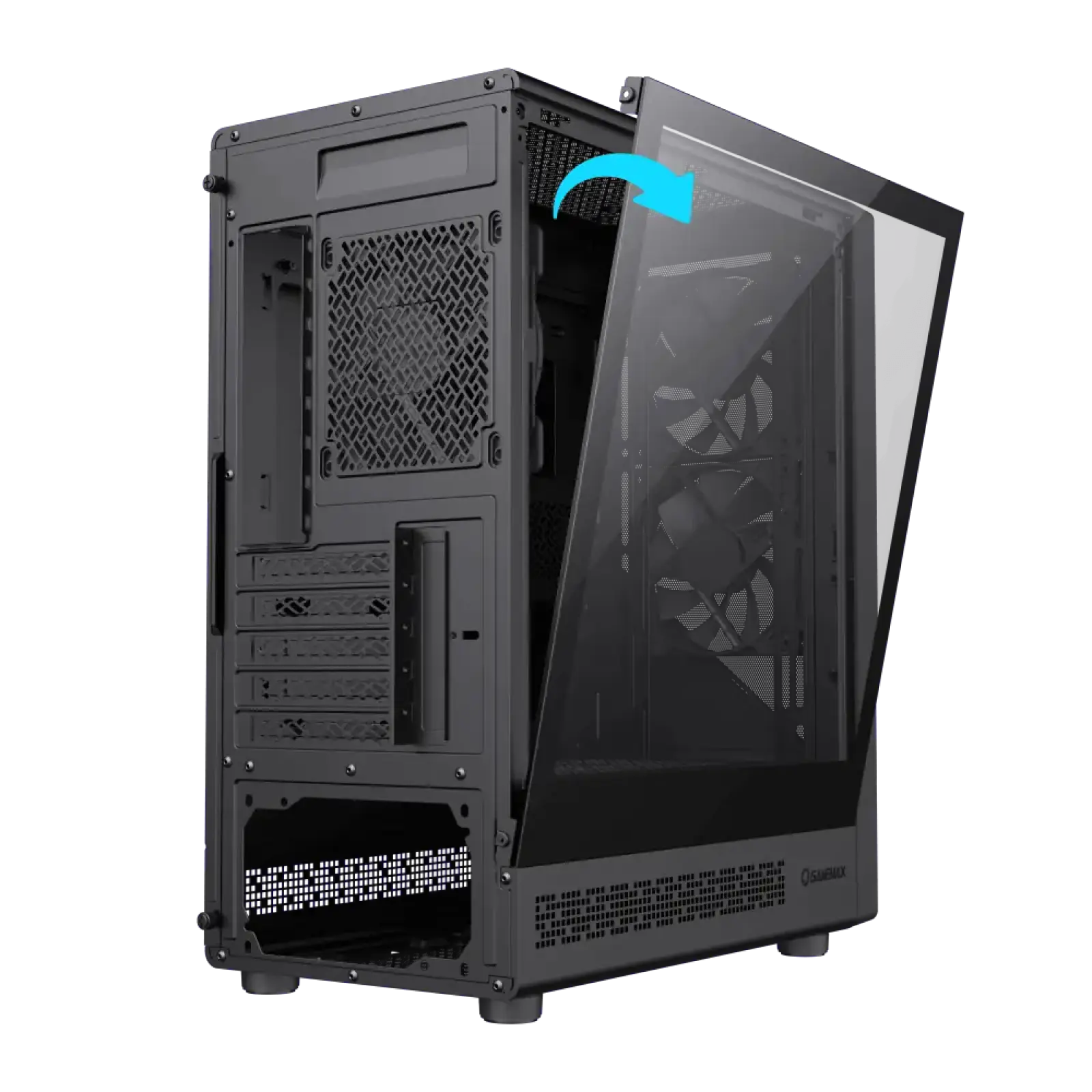 Корпус GAMEMAX комп'ютерний Mini Tower без блока живлення M-ATX, ITX,Tempered Glass,Mesh,USB2.0x1,USB3.0x1,T Focus MB UA
