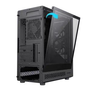 Корпус GAMEMAX комп'ютерний Mini Tower без блока живлення M-ATX, ITX,Tempered Glass,Mesh,USB2.0x1,USB3.0x1,T Focus MB UA