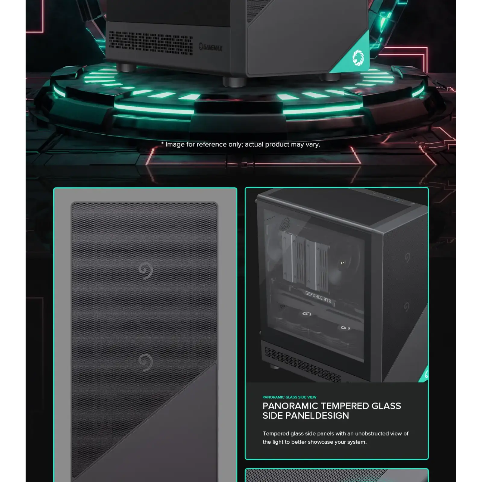 Корпус GAMEMAX комп'ютерний Mini Tower без блока живлення M-ATX, ITX,Tempered Glass,Mesh,USB2.0x1,USB3.0x1,T Focus MB UA