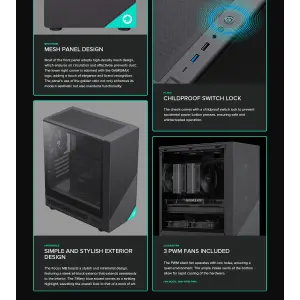 Корпус GAMEMAX комп'ютерний Mini Tower без блока живлення M-ATX, ITX,Tempered Glass,Mesh,USB2.0x1,USB3.0x1,T Focus MB UA