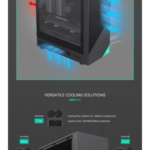 Корпус GAMEMAX комп'ютерний Mini Tower без блока живлення M-ATX, ITX,Tempered Glass,Mesh,USB2.0x1,USB3.0x1,T Focus MB UA