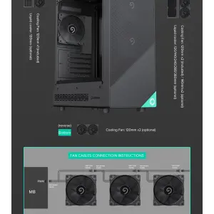 Корпус GAMEMAX комп'ютерний Mini Tower без блока живлення M-ATX, ITX,Tempered Glass,Mesh,USB2.0x1,USB3.0x1,T Focus MB UA