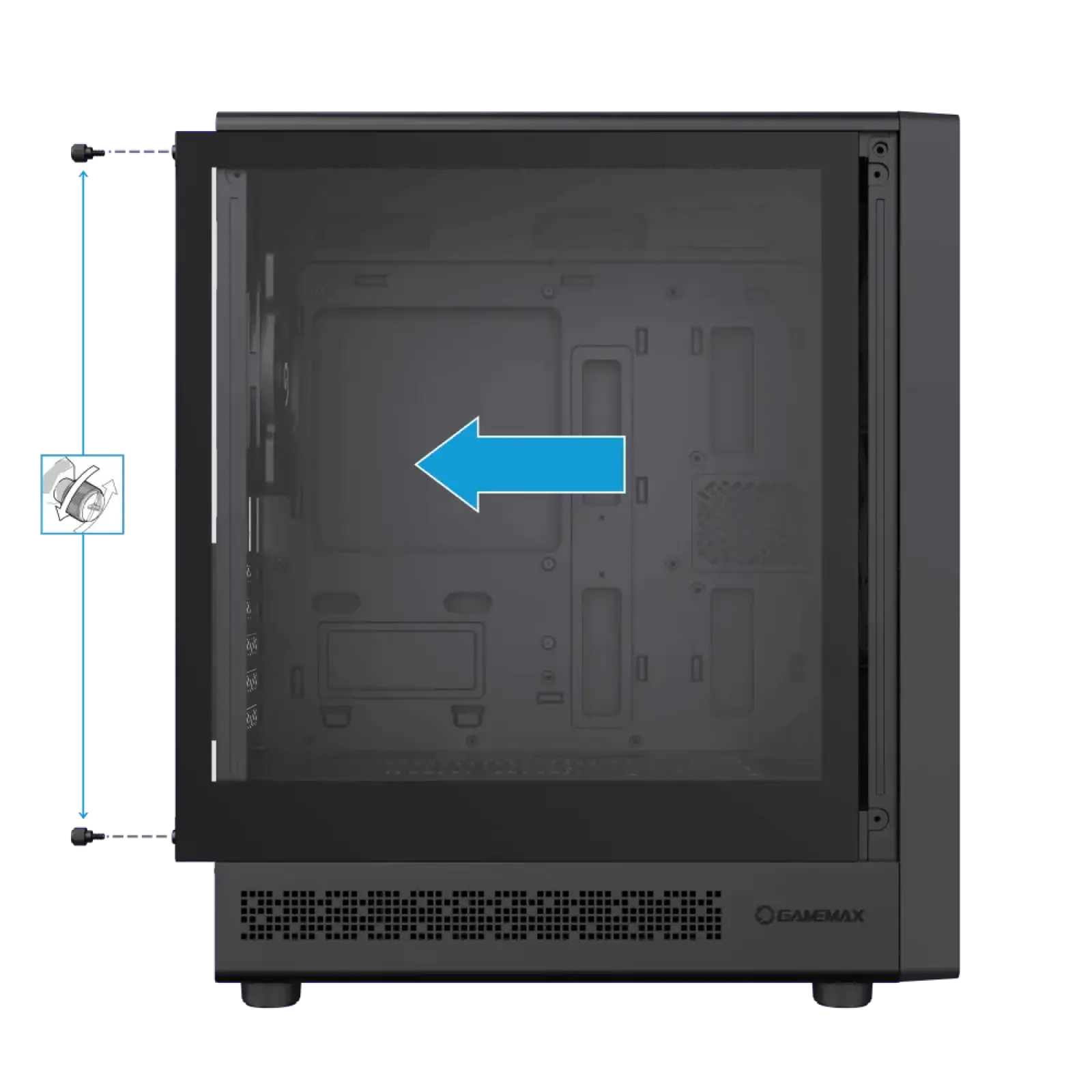 Корпус GAMEMAX комп'ютерний Mini Tower без блока живлення M-ATX, ITX,Tempered Glass,Mesh,USB2.0x1,USB3.0x1,T Focus MB UA