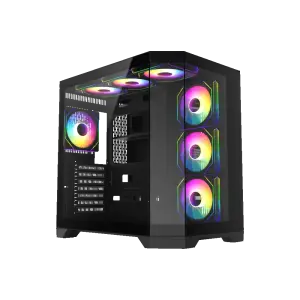 Корпус GAMEMAX комп'ютерний Midi ATX без блока живлення X,M-ATX, ITX,Tempered Glass,Metal cover, USB2.0x1 HYPE-A Black UA