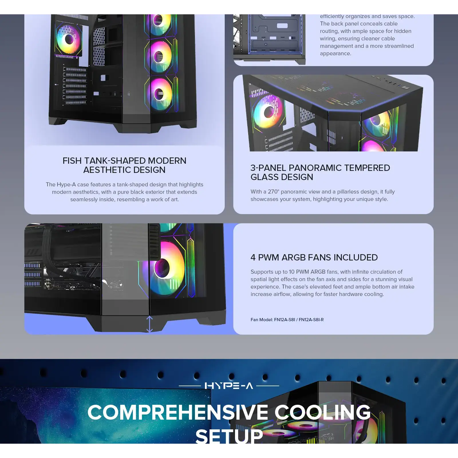 Корпус GAMEMAX комп'ютерний Midi ATX без блока живлення X,M-ATX, ITX,Tempered Glass,Metal cover, USB2.0x1 HYPE-A Black UA